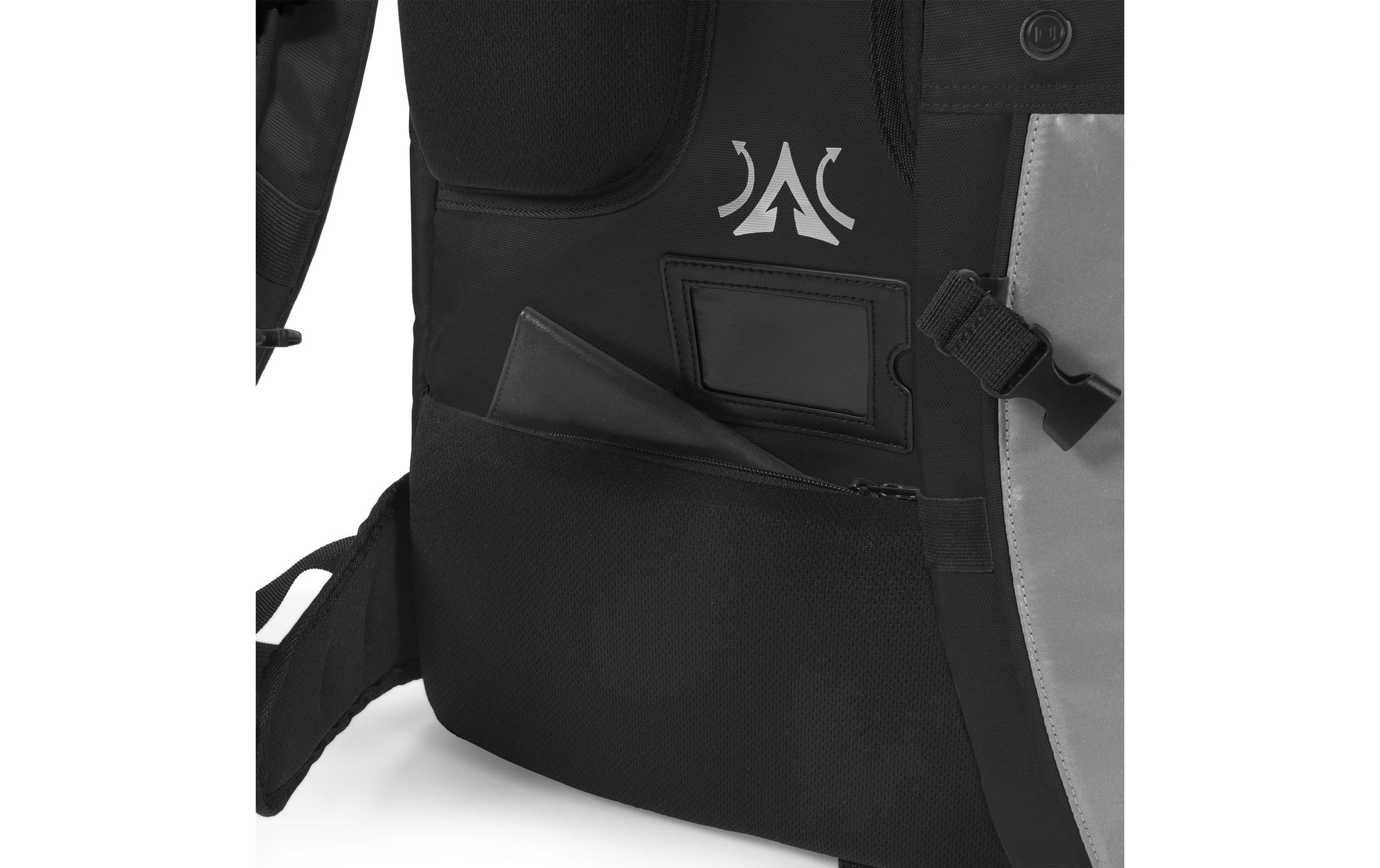 DICOTA REFLECTIVE – Notebook-Rucksack – 32–38 l, rPET (recyceltes PET), schwarz, reflektierend