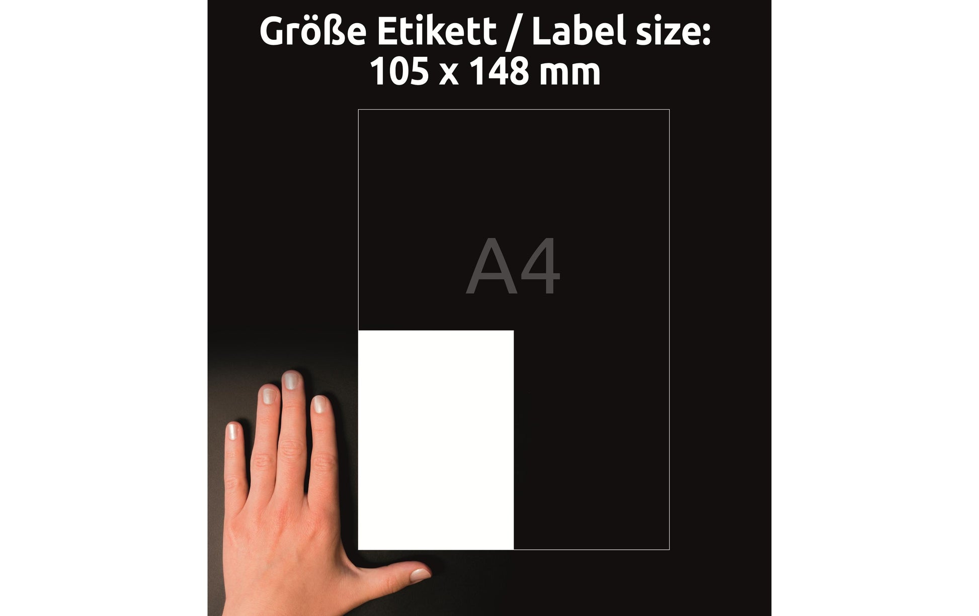 Avery Etiketten, 105 mm × 148 mm, naturweiss, Altpapier, permanent, 10 Blatt (40 Etiketten)