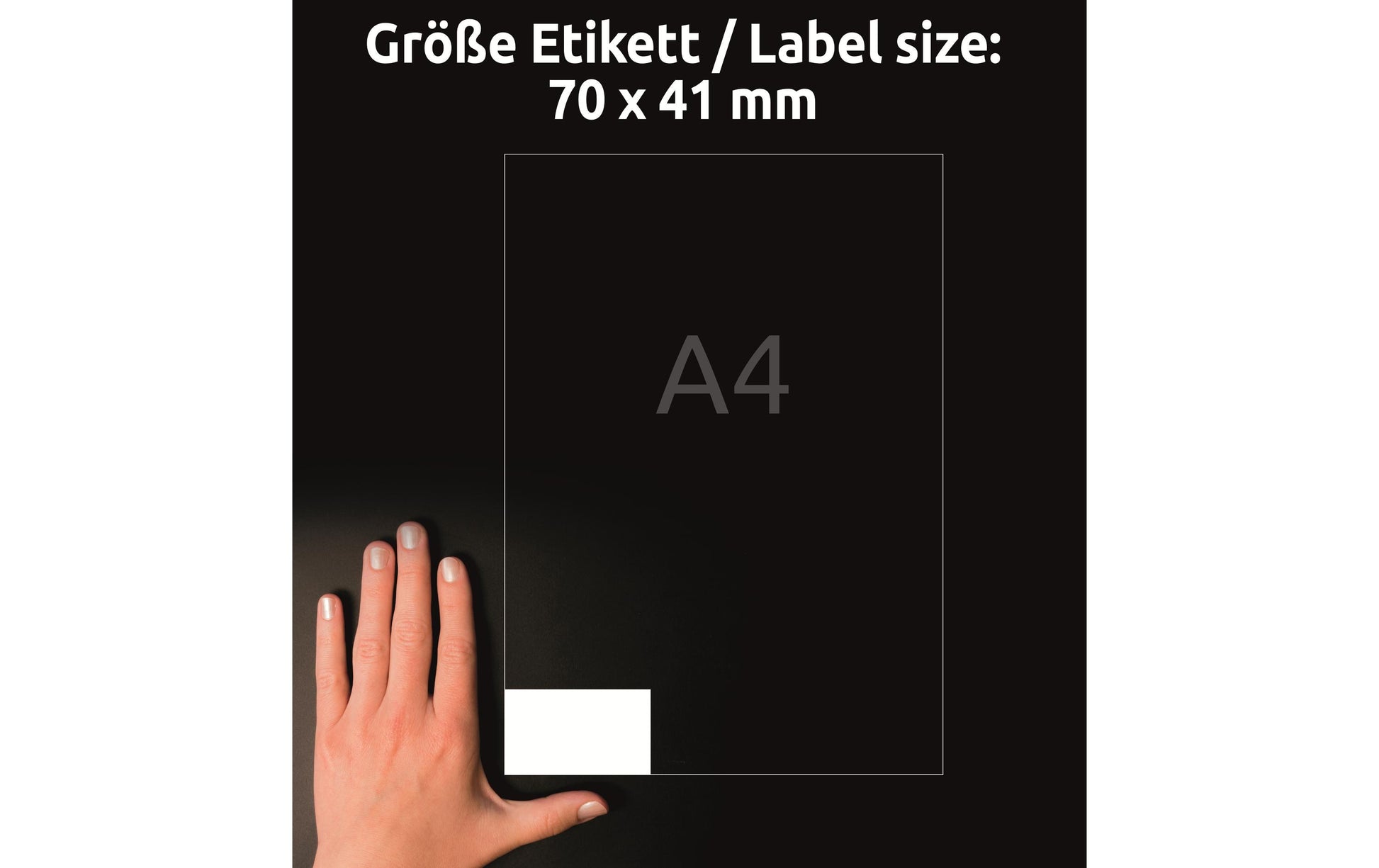 Avery Etiketten A4 70 × 41 mm – Papier, weiss – permanent haftend – Laser/Inkjet – 21 pro Blatt, 10 Blätter