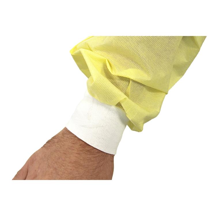 Weitawear Besucherkittel – Gelb, SMS 35 g/m², 150×115 cm, Klettverschluss Nacken, antistatisch, 1 Stück