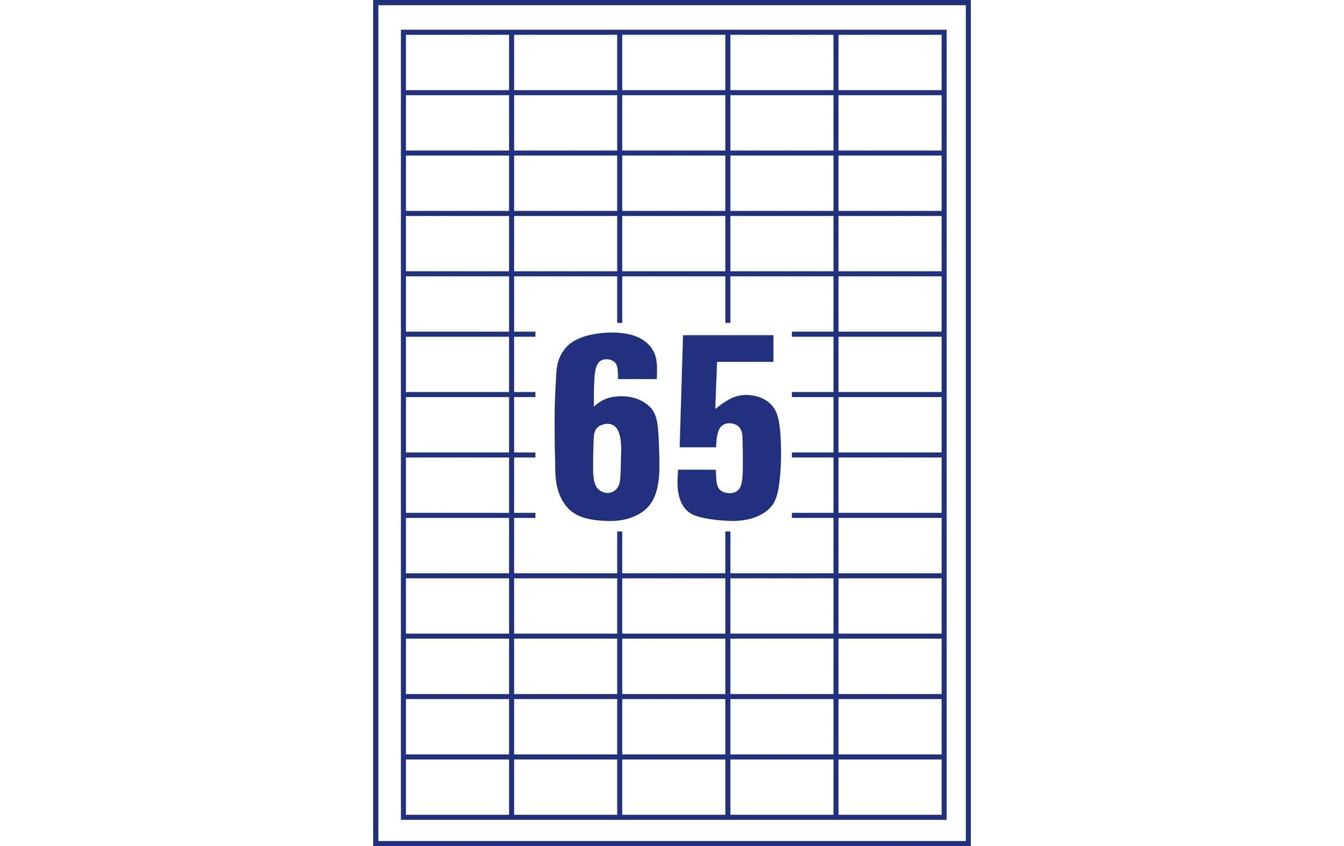 Avery 6121 – Etiketten A4 38 × 21,2 mm – Papier, weiss – permanent haftend – 65 pro Blatt, 30 Blätter (1'950 Stk.)