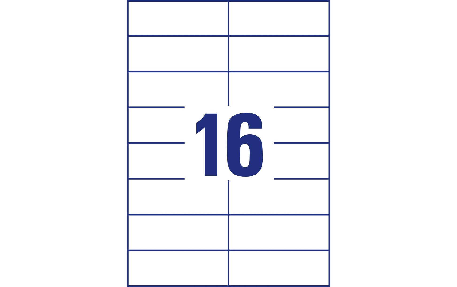 Avery Etikettenbogen, 105 mm × 37 mm, weiss, Papier, permanent, 100 Blatt (1600 Etiketten)