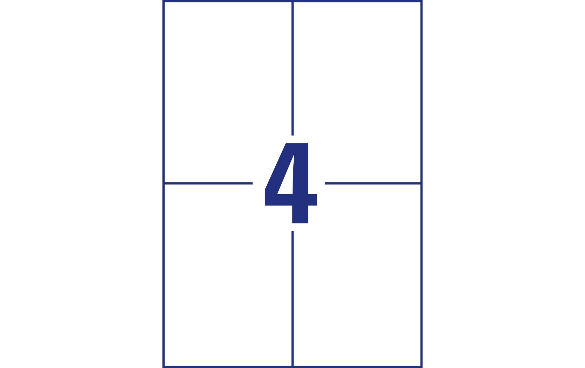 Avery Druckeretiketten, 105 mm × 148 mm, weiss, Papier, permanent, 30 Blätter (120 Etiketten)