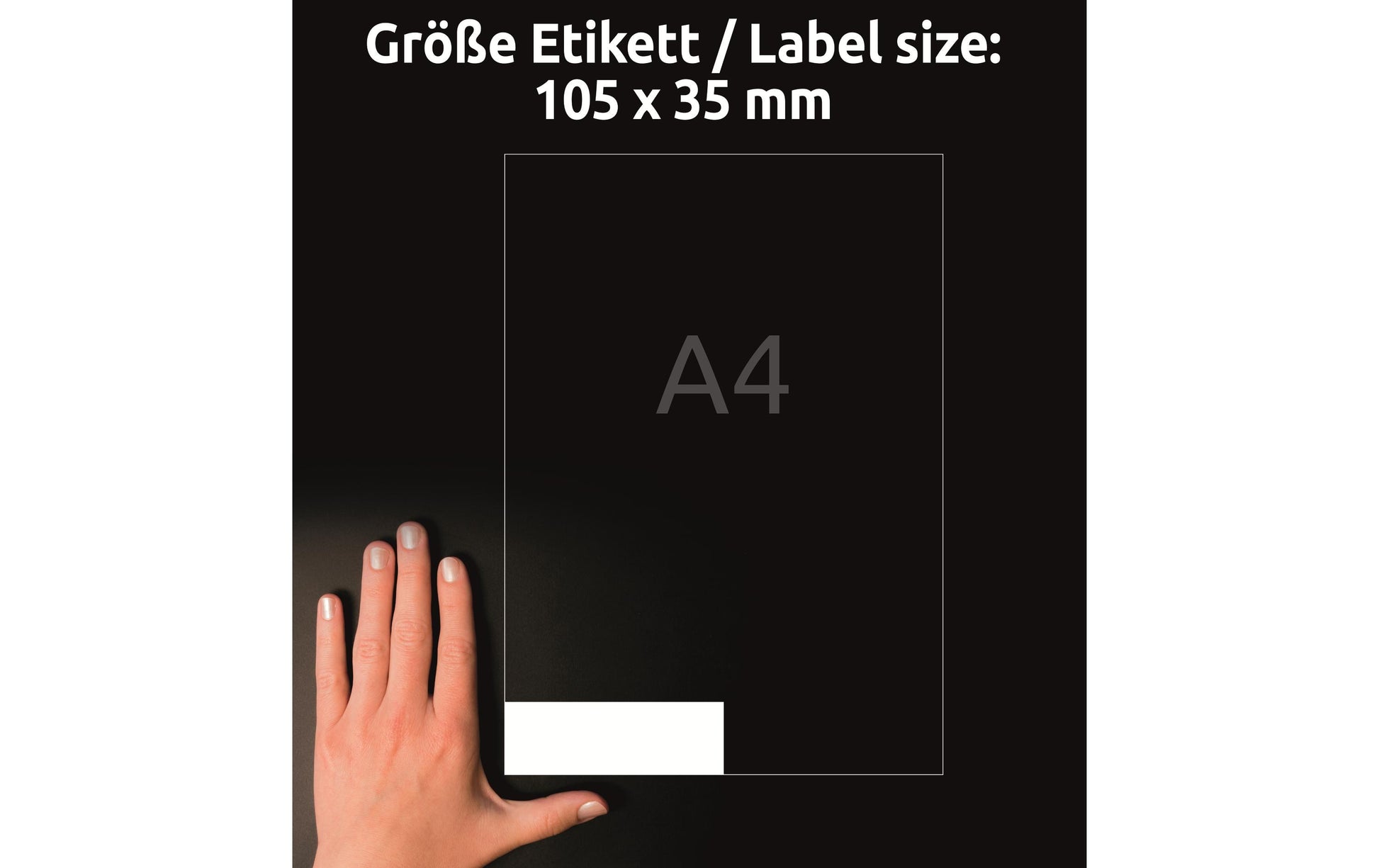 AVERY Zweckform – Etiketten A4 105 × 35 mm – weiss – Laser/Inkjet – 16 pro Blatt, 100 Blätter (1'600 Stk.)