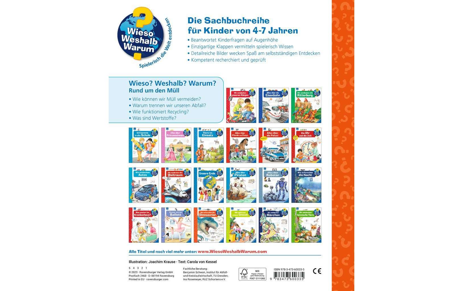 Ravensburger Buch – Wieso? Weshalb? Warum? – Rund um den Müll (Band 74), Spiralbindung, 16 Seiten, ab 4 Jahren