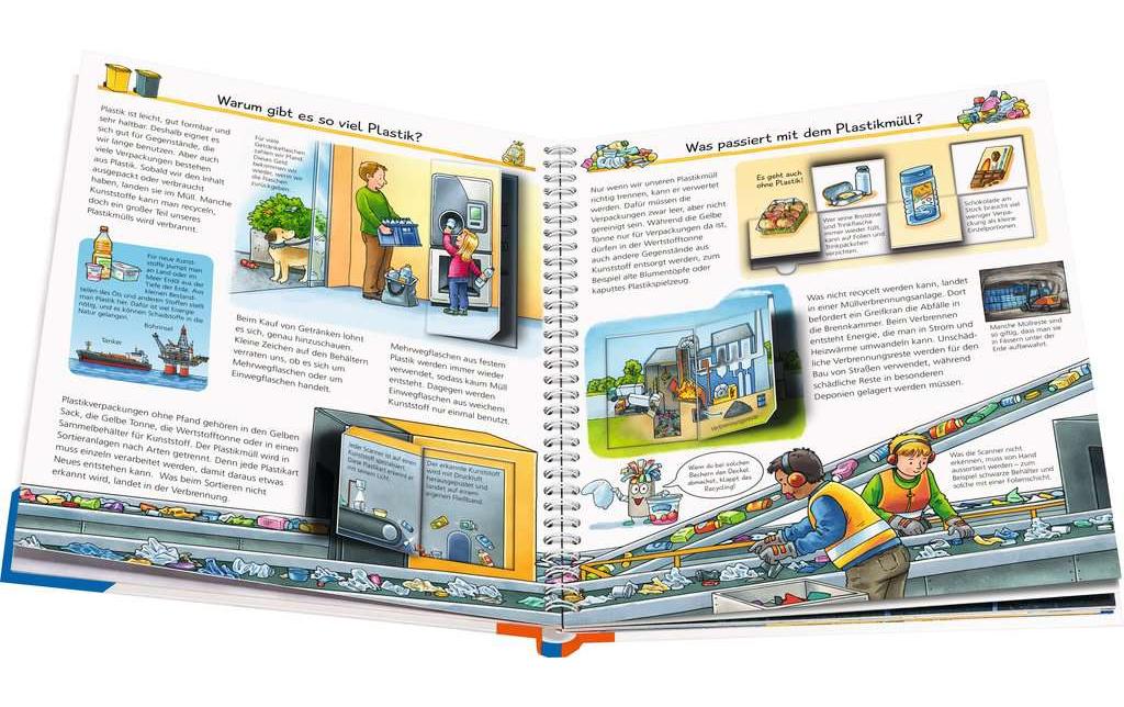 Ravensburger Buch – Wieso? Weshalb? Warum? – Rund um den Müll (Band 74), Spiralbindung, 16 Seiten, ab 4 Jahren