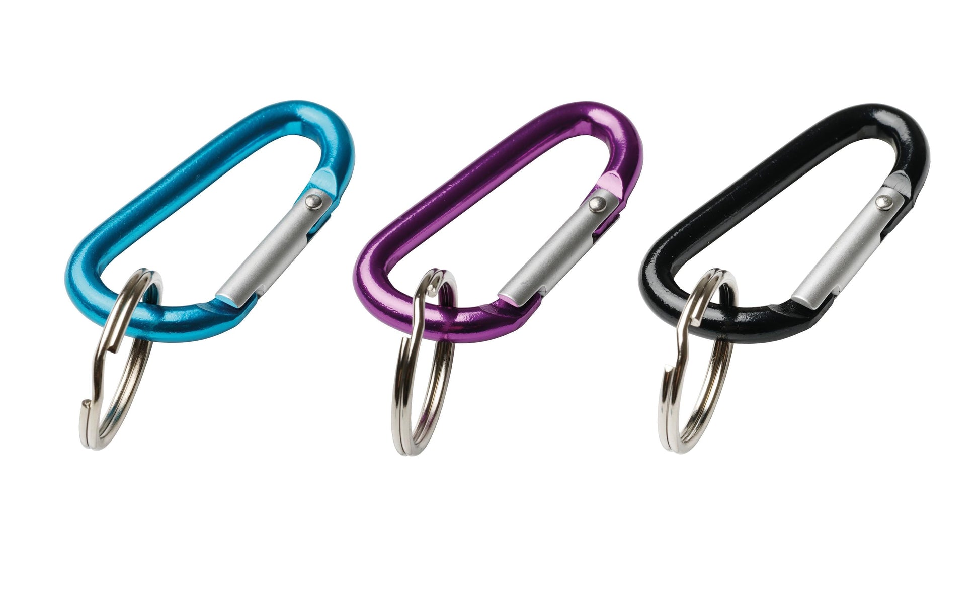 Rieffel Schlüsselanhänger – Karabiner, Aluminium, Grün/Silber, 50 mm