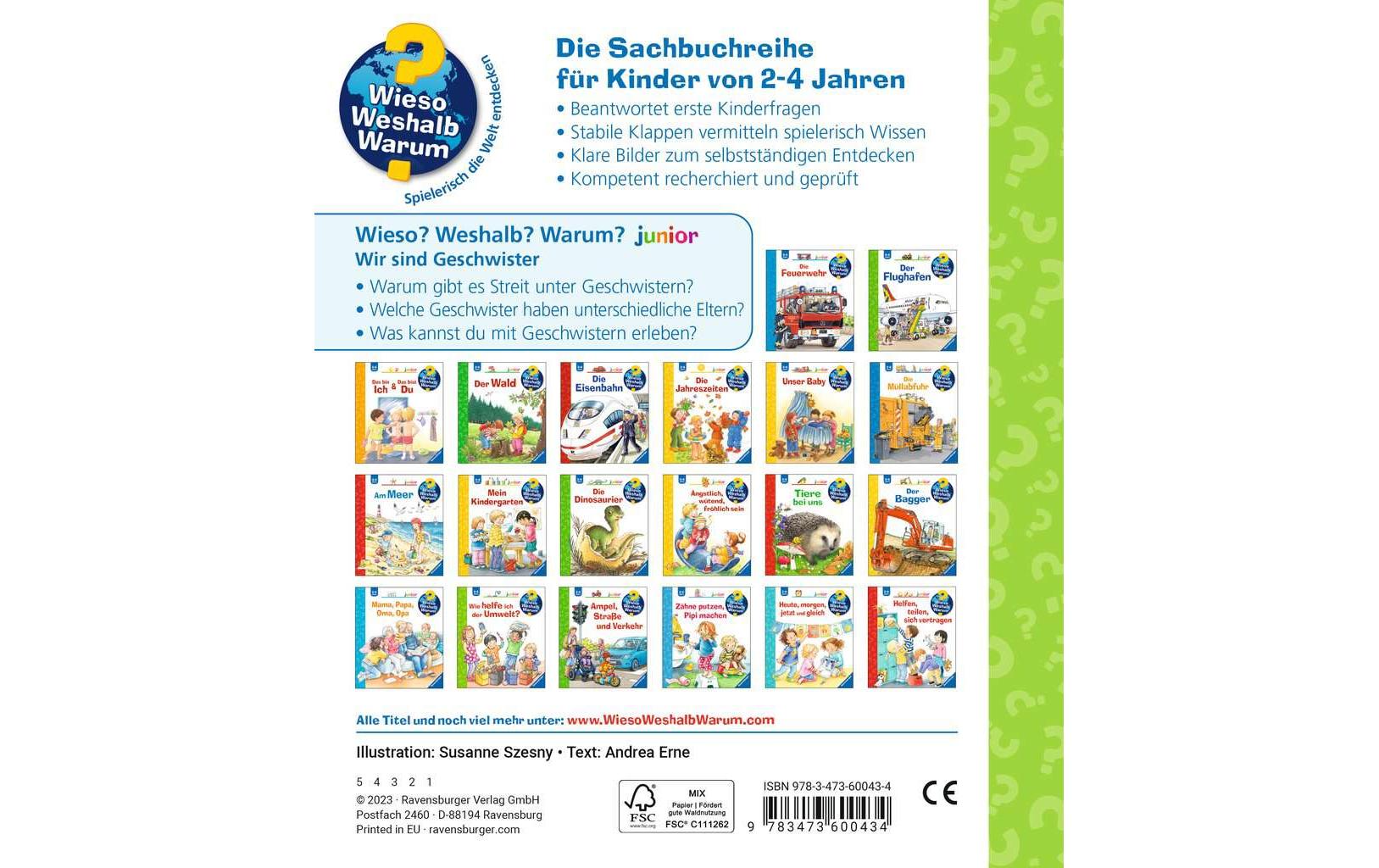 Ravensburger Buch – Wieso? Weshalb? Warum? junior: Wir sind Geschwister (Band 29), 16 Seiten, ab 2 Jahren