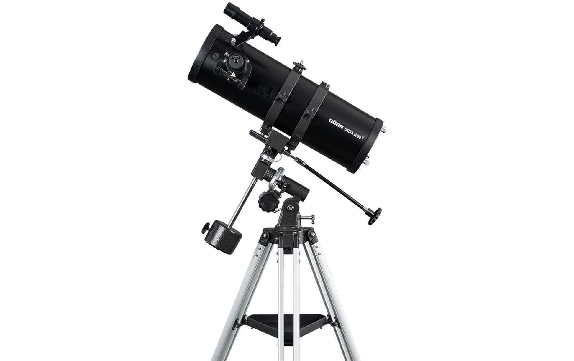 Dörr DELTA 1000 – Spiegelteleskop, 114 mm Öffnung, 1000 mm Brennweite, f/8,8, 500×, Schwarz