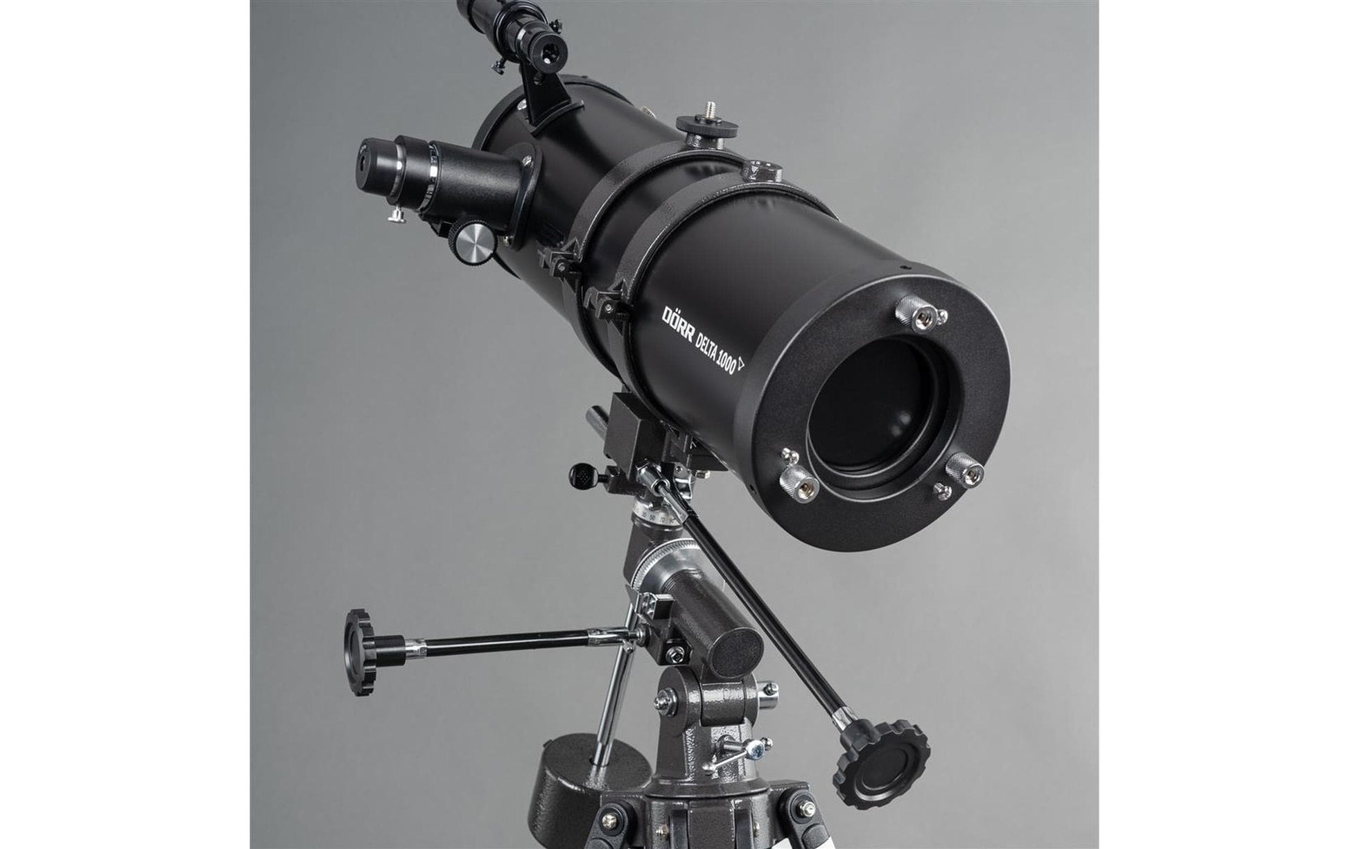 Dörr DELTA 1000 – Spiegelteleskop, 114 mm Öffnung, 1000 mm Brennweite, f/8,8, 500×, Schwarz