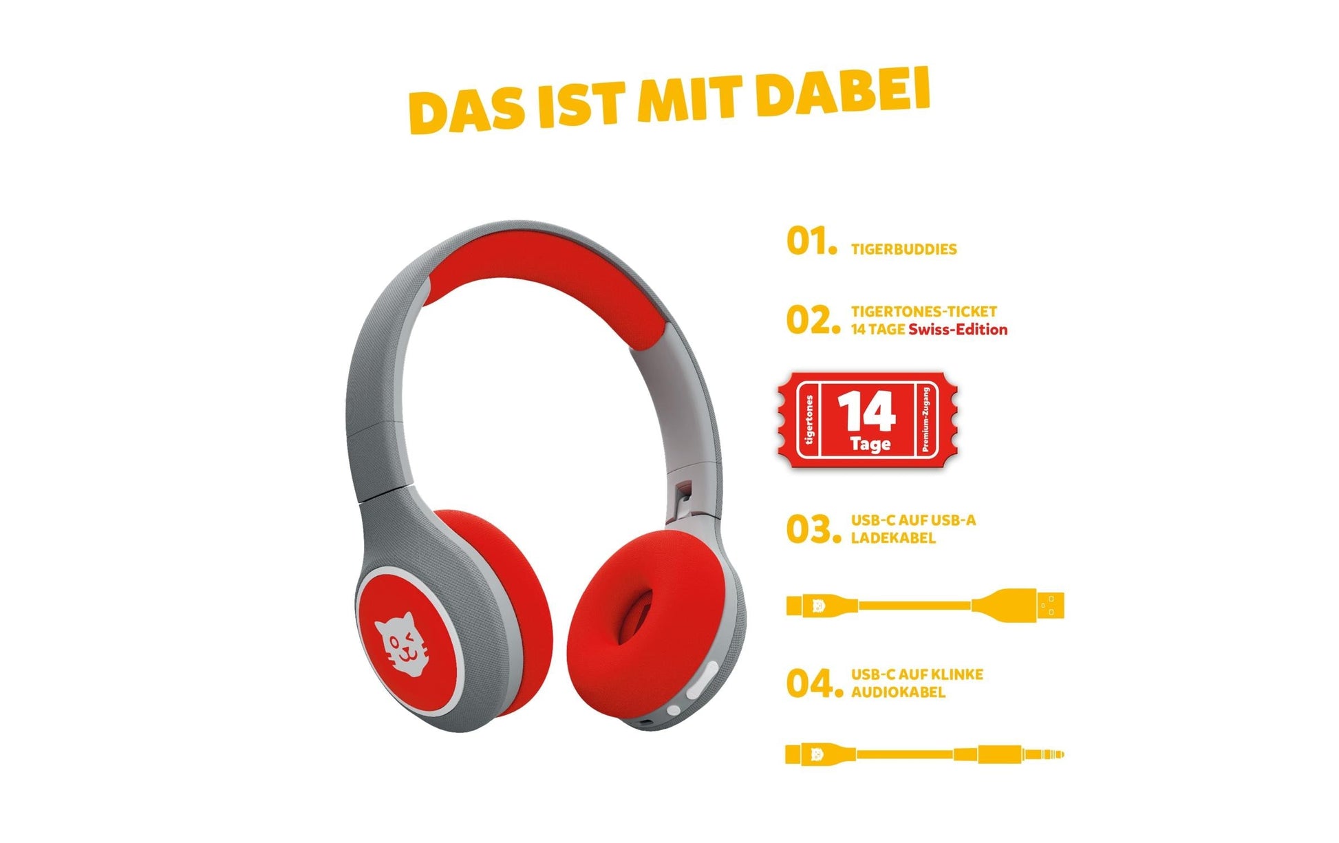 Tigermedia Tigerbuddies Kinderkopfhörer – Rot
