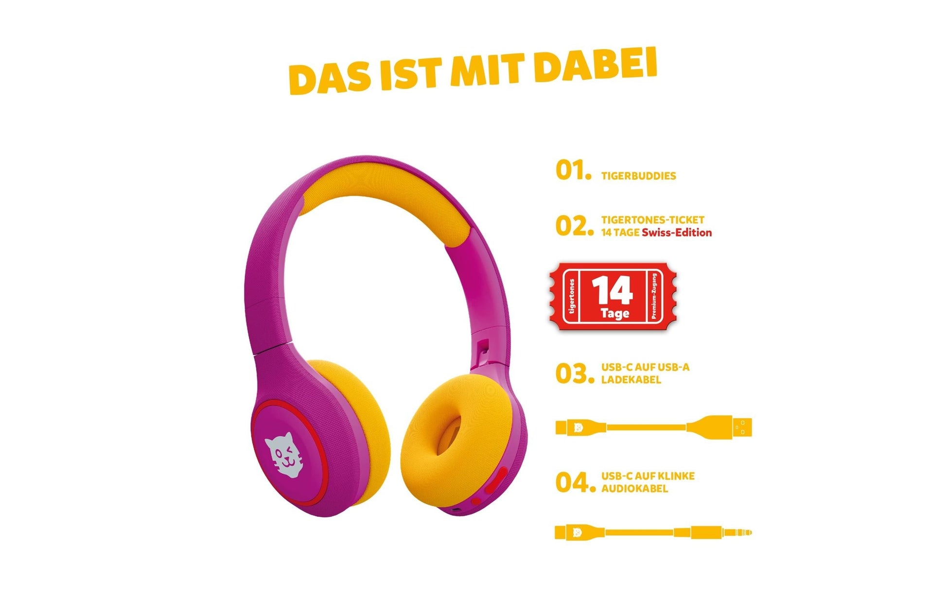 Tigermedia Tigerbuddies Kinderkopfhörer – Rosa