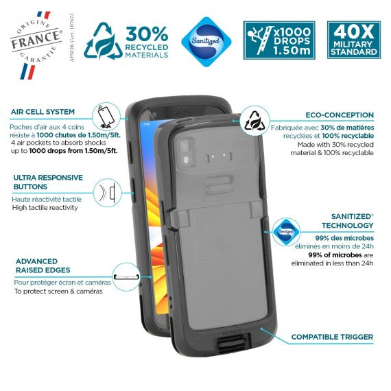 Mobilis Backcover – für Zebra TC22/TC27/HC50/HC20 (Auswahl), antibakteriell, staub-/kratz- und schockresistent