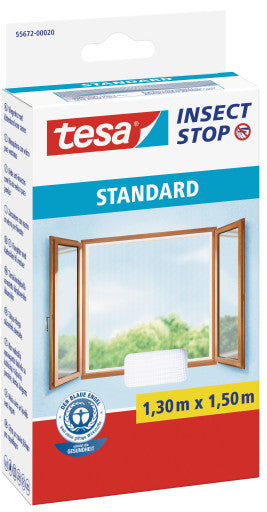 TESA Fenster-Fliegengitter – 130 × 150 cm – weiss – für Fenster