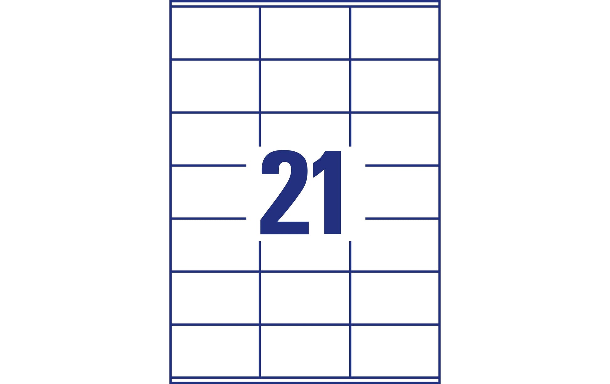 Avery Etiketten A4 70 × 41 mm – Papier, weiss – permanent haftend – Laser/Inkjet – 21 pro Blatt, 10 Blätter