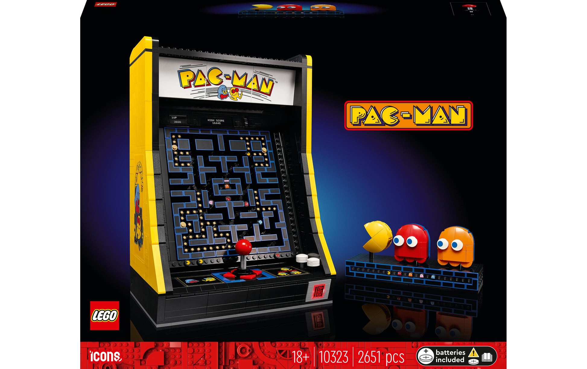 LEGO 3D Puzzle PAC-MAN Spielautomat – 2651 Teile – 25 × 32 × 17 cm – ab 18 J.