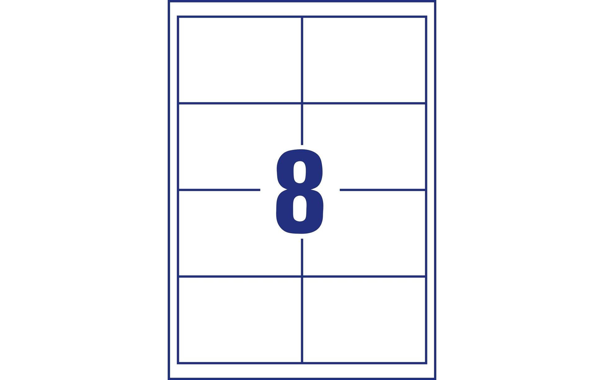 AVERY Zweckform 3660-200 – Etiketten A4 97 × 68 mm – weiss – Laser/Inkjet – 8 pro Blatt, 200 Blätter (1'600 Stk.)