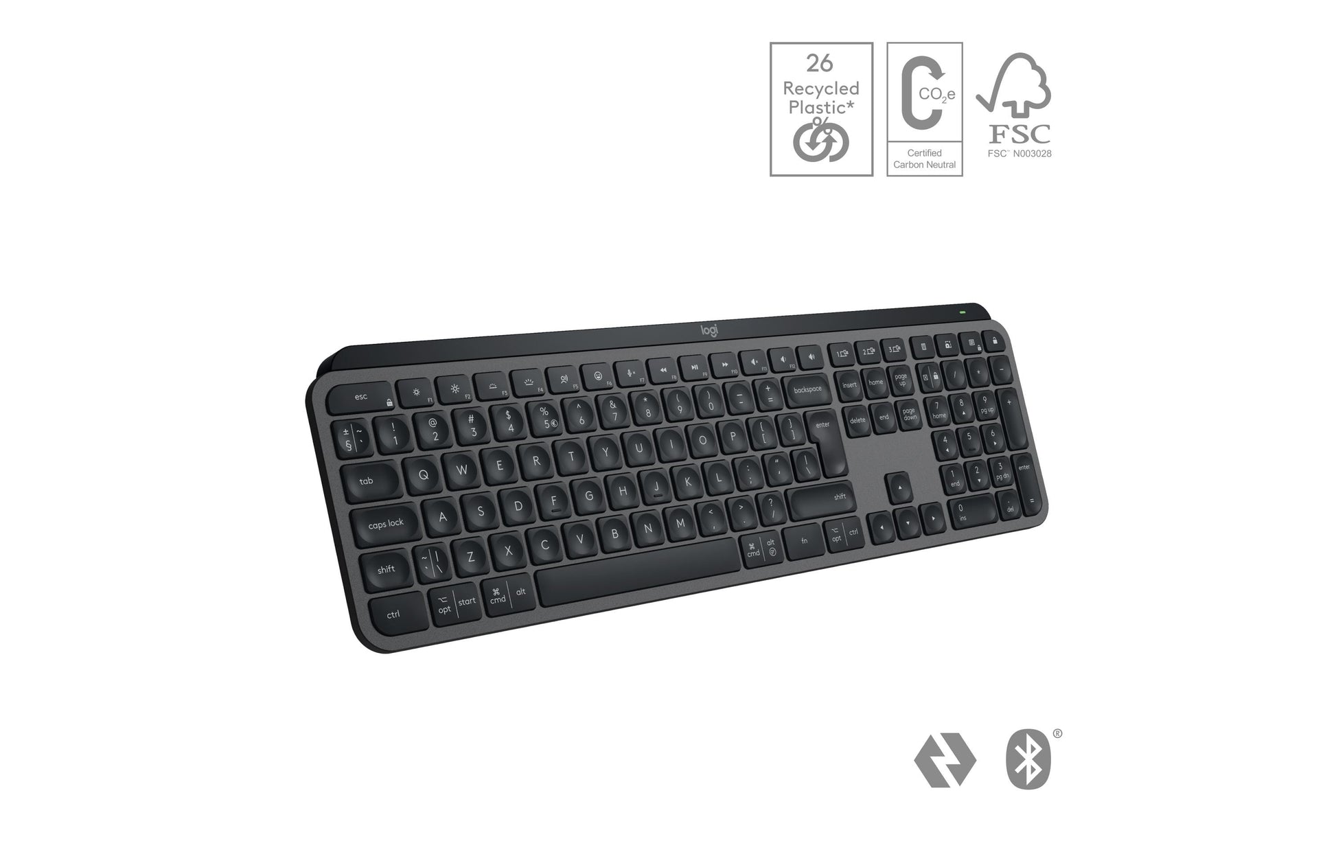 Logitech MX KEYS S – Tastatur, US-Layout (EN), Graphit