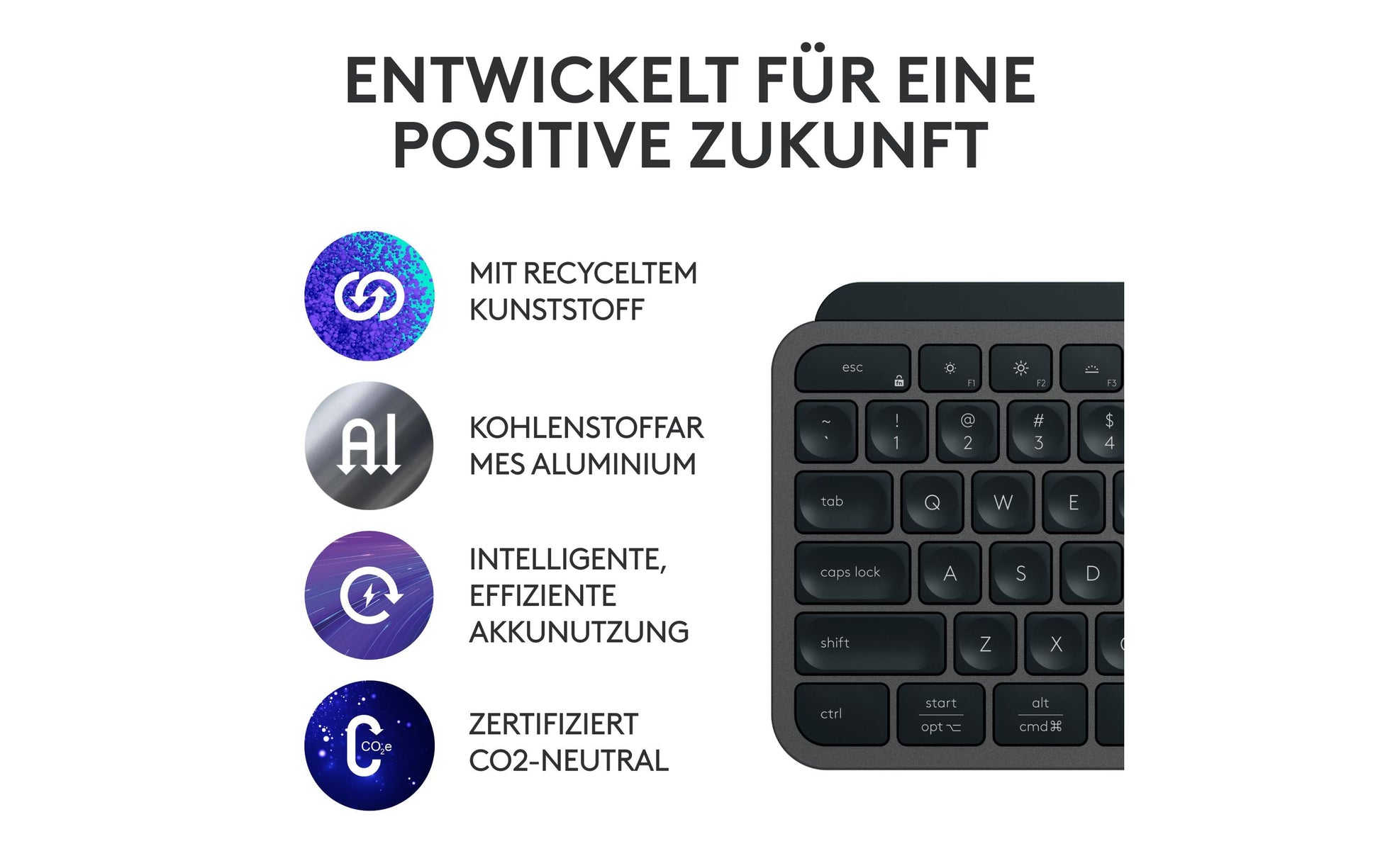 Logitech MX Keys S – Tastatur, kabellos (Bluetooth), CH-Layout (DE-CH)