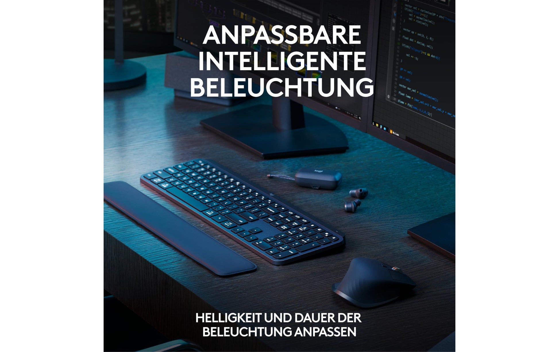 Logitech MX Keys S Combo – Tastatur- und Maus-Set – Bluetooth & 2,4 GHz – Scherenmechanik – Beleuchtet – QWERTZ (DE)
