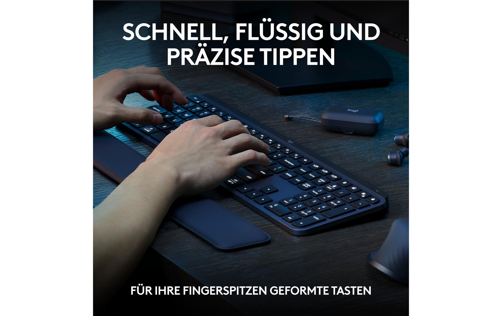 Logitech MX Keys S Combo – Tastatur- und Maus-Set – Bluetooth & 2,4 GHz – Scherenmechanik – Beleuchtet – QWERTZ (DE)