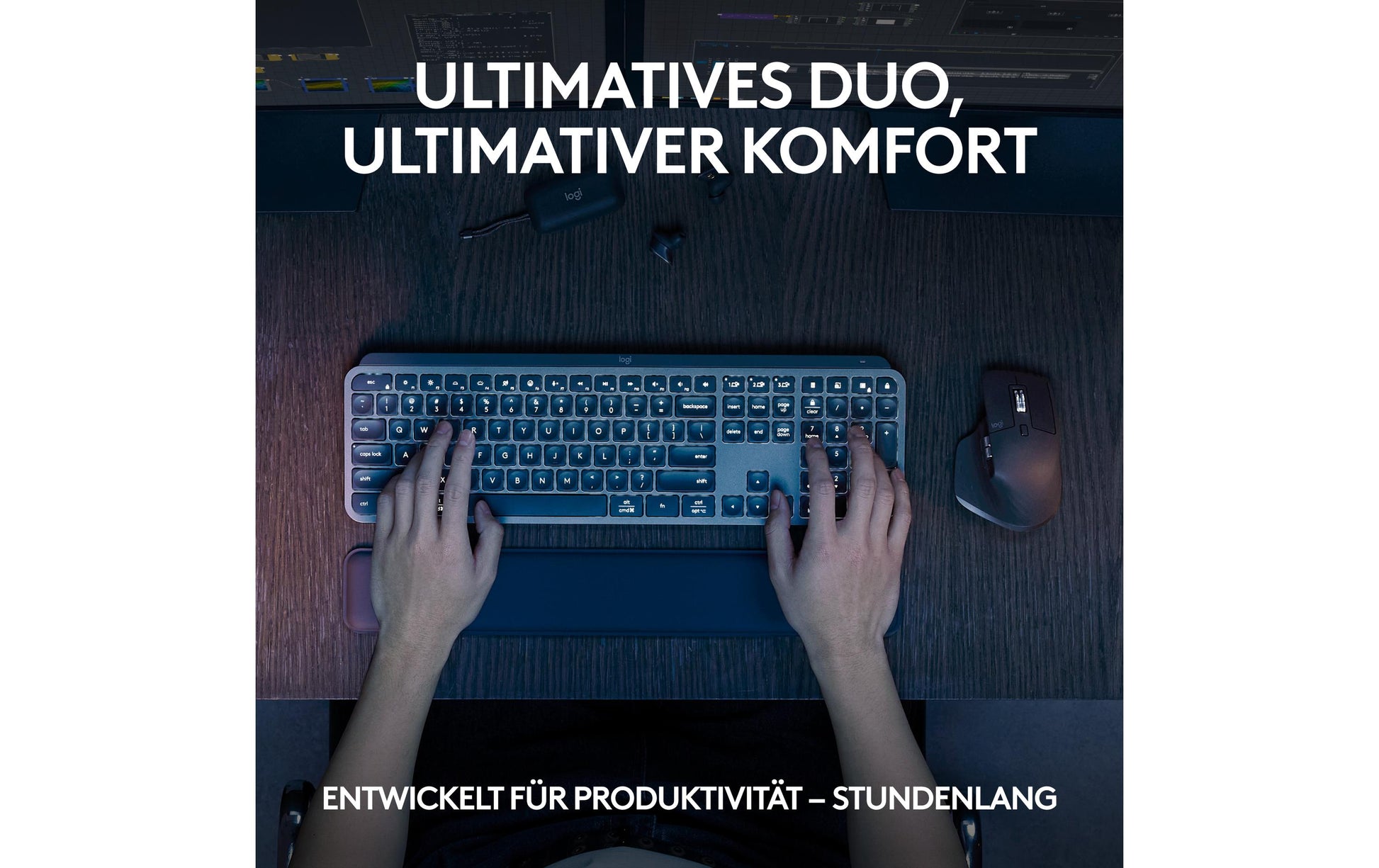 Logitech MX Keys S Combo – Tastatur- und Maus-Set – Bluetooth & 2,4 GHz – Scherenmechanik – Beleuchtet – QWERTZ (DE)