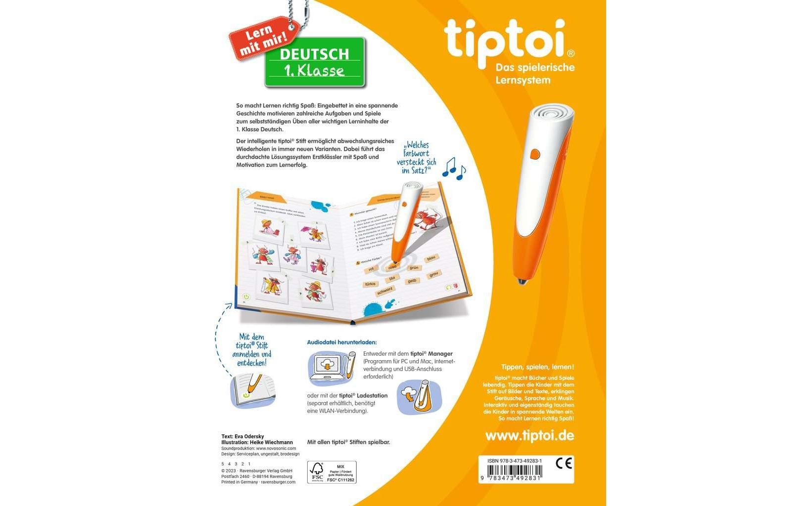 Ravensburger Lernbuch – Tiptoi Lern mit mir Deutsch 1. Klasse, Hardcover, 40 Seiten, Deutsch, 6–7 Jahre
