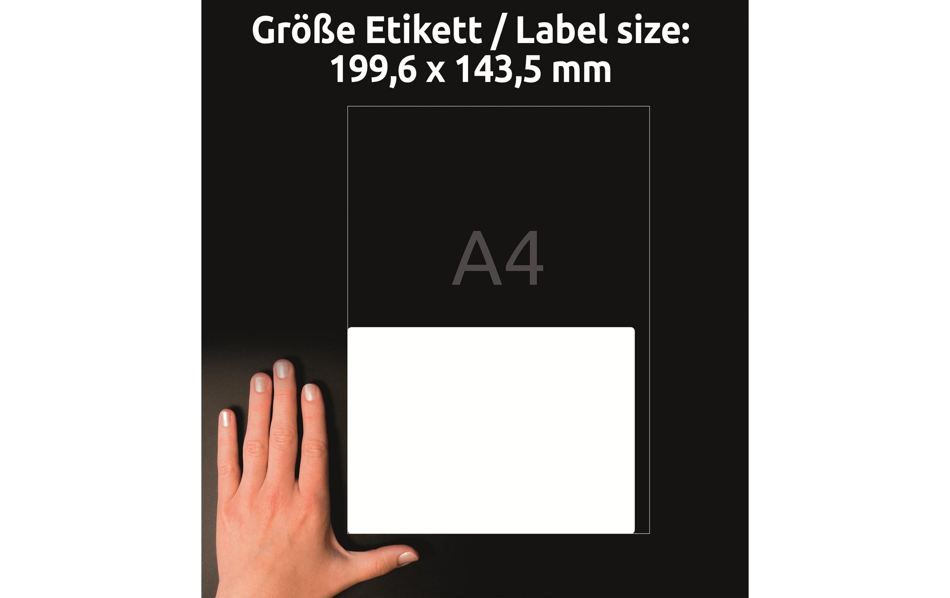 AVERY Zweckform – Etiketten A4 200 × 143 mm – weiss – wiederablösbar – Laser/Inkjet – 50 pro Blatt, 25 Blätter