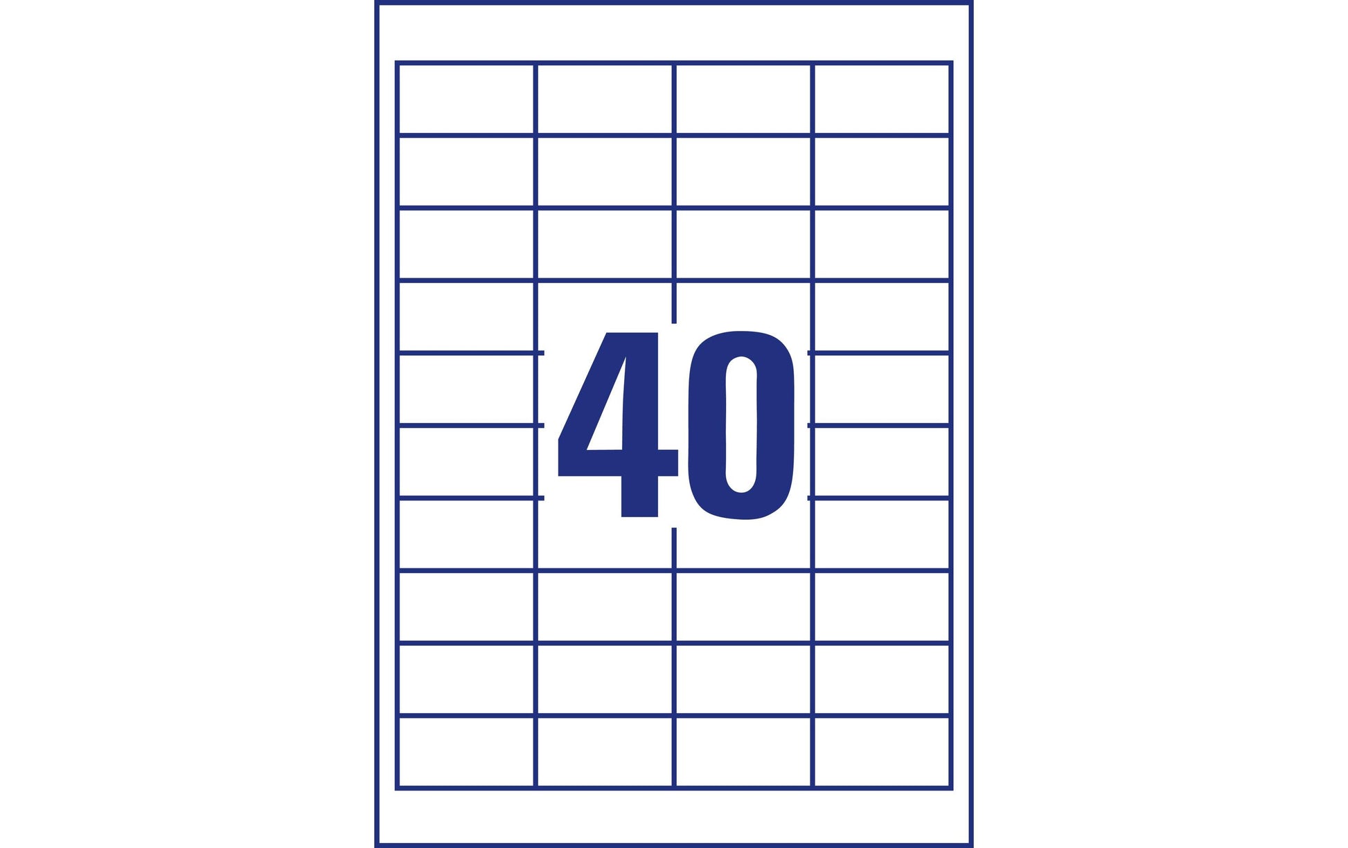 Avery Zweckform – Etiketten A4 49 × 25 mm – Papier, weiss – permanent haftend – Laser/Inkjet – 100 Blätter
