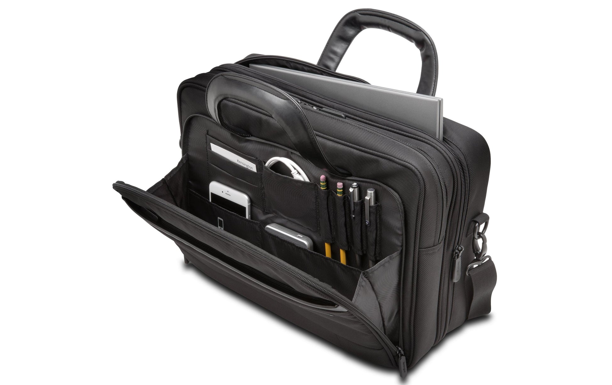 Kensington Contour 2 Notebook-Tasche bis 15,6" – wasserfest, Trolley-Band – Schwarz