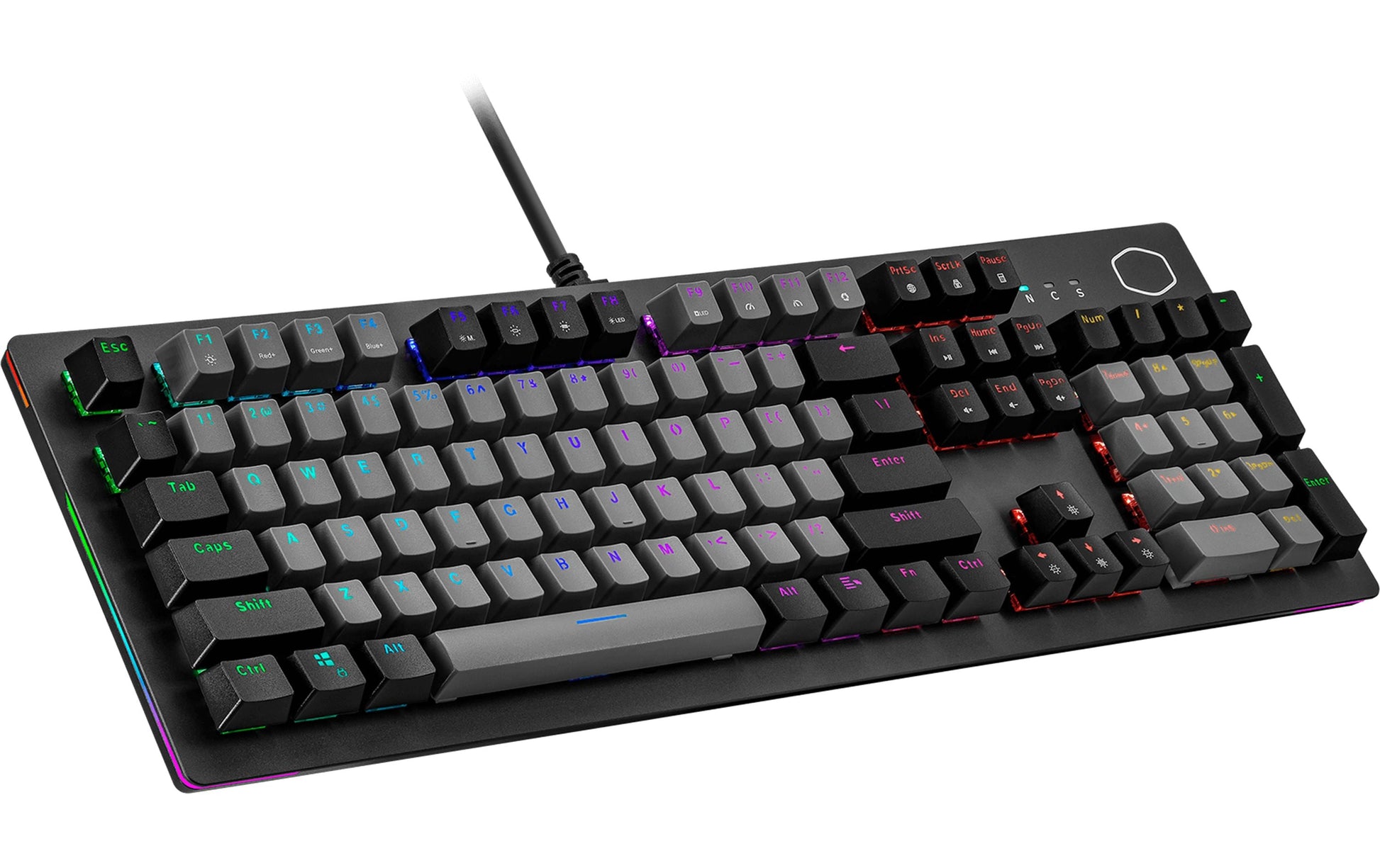 Cooler Master CK352 – Gaming-Tastatur – Mechanisch (LC Red), RGB – USB-A Kabelgebunden – QWERTZ (CH) – Schwarz