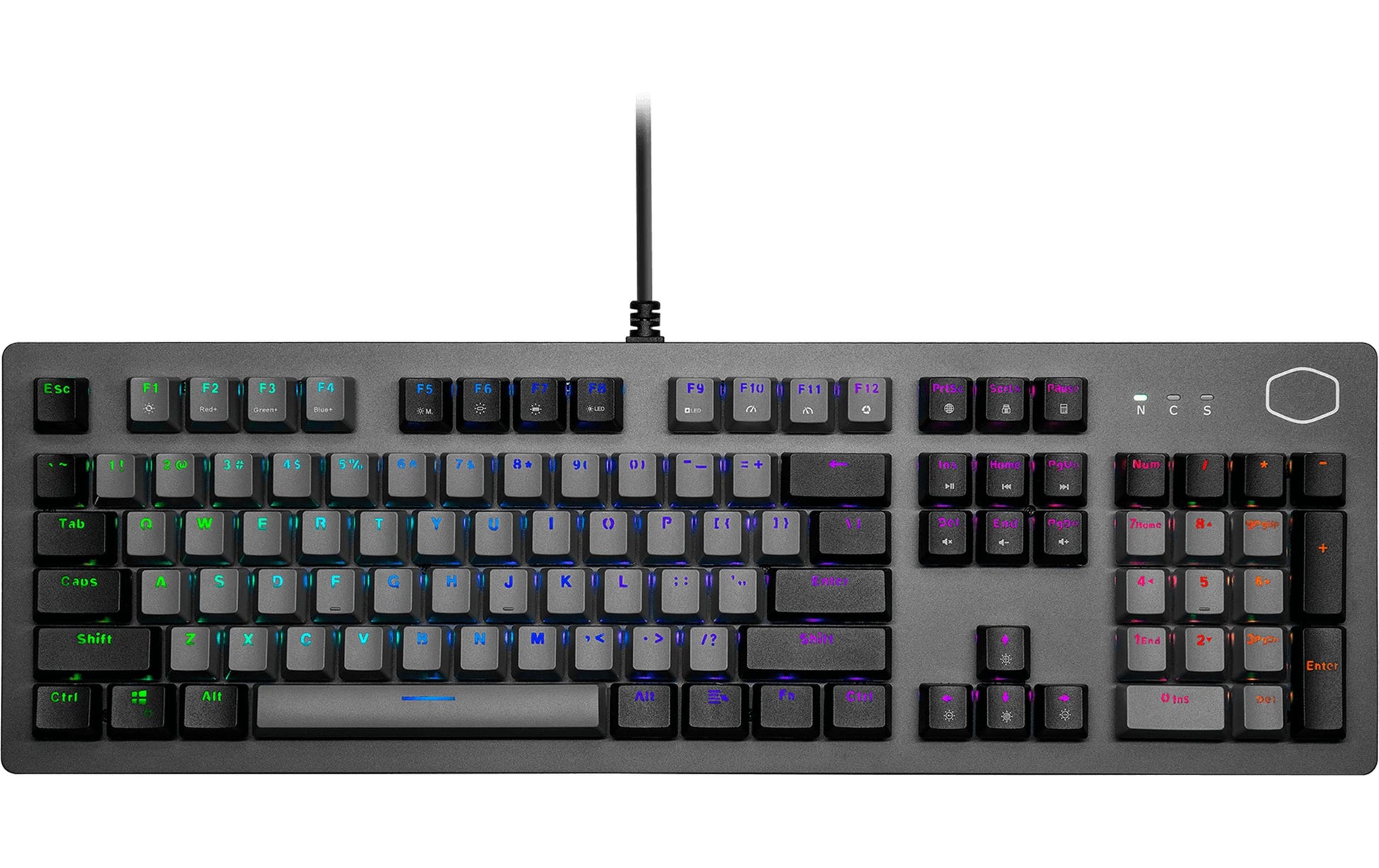 Cooler Master CK352 – Gaming-Tastatur – Mechanisch (LC Red), RGB – USB-A Kabelgebunden – QWERTZ (CH) – Schwarz