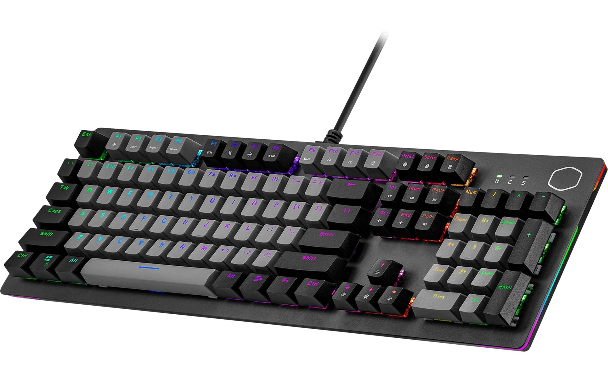 Cooler Master CK352 – Gaming-Tastatur – Mechanisch (LC Red), RGB – USB-A Kabelgebunden – QWERTZ (CH) – Schwarz