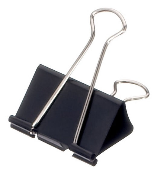 Mauly 214 Briefklemmer 32 mm – 130 Blatt, Stahl, schwarz – 12 Stk.