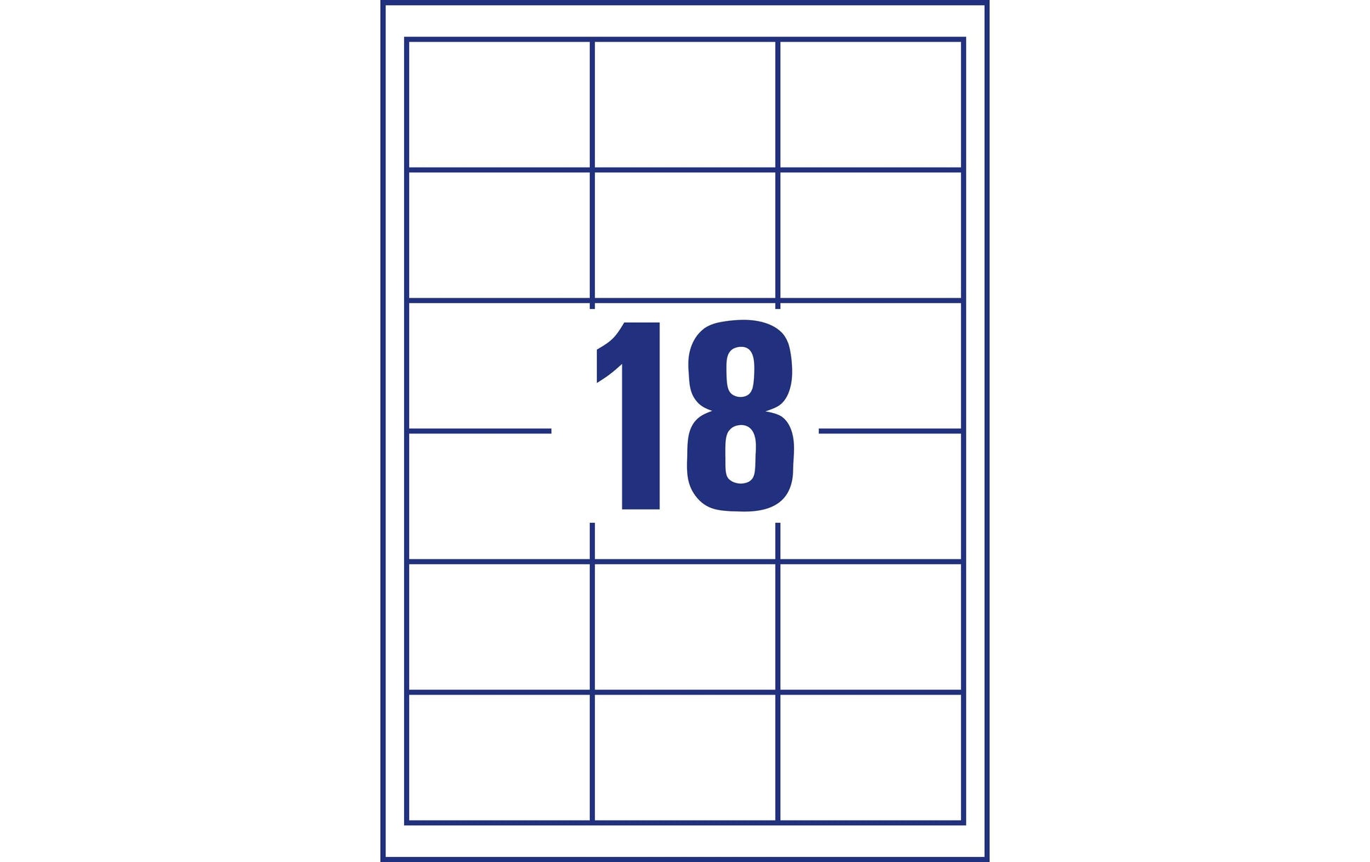 AVERY Zweckform 6171 – Etiketten A4 64 × 45 mm – Papier, weiss – Laser/Inkjet – 18 pro Blatt, 28 Blätter