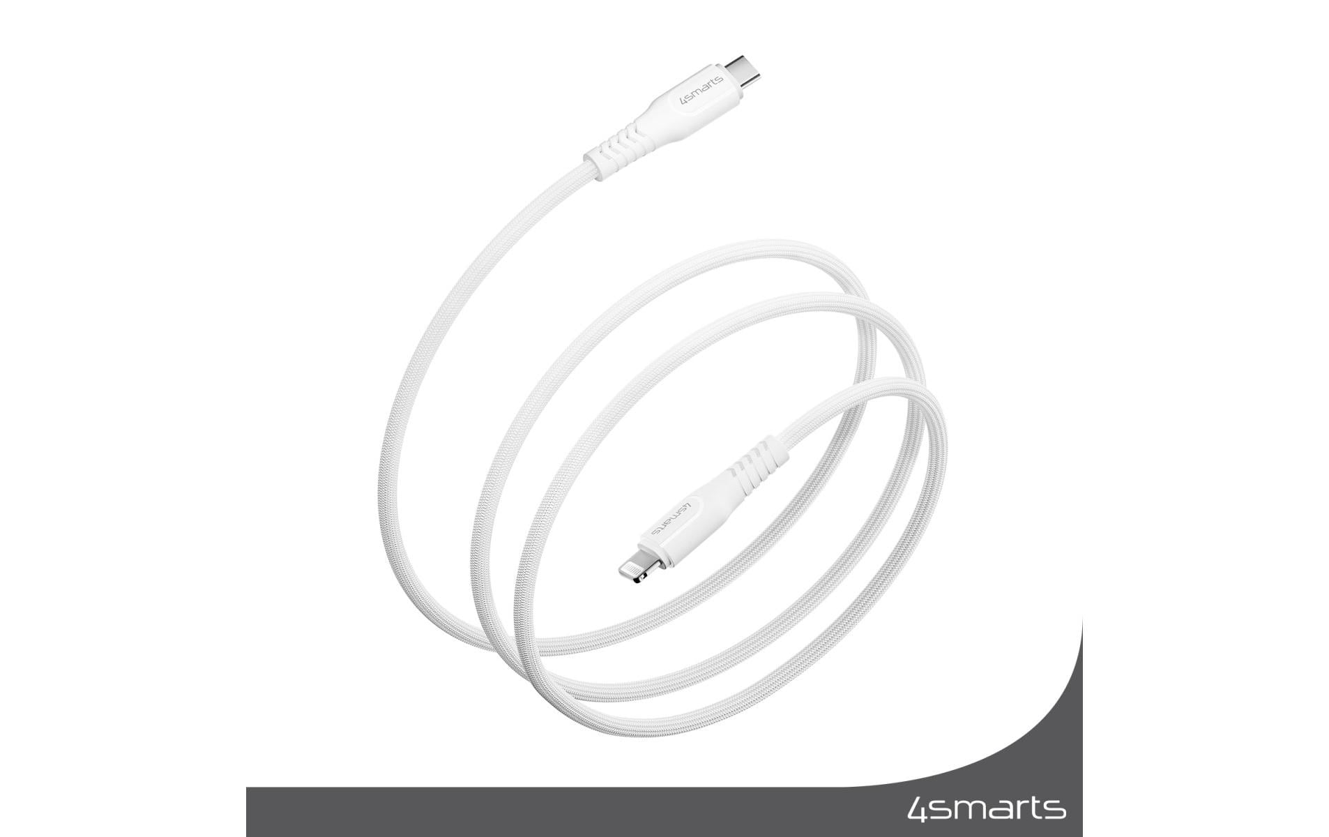 4smarts Kabel – USB-C auf Lightning 1,5 m, PD 30 W, MFi zertifiziert, geflochten – für iPhone/iPad