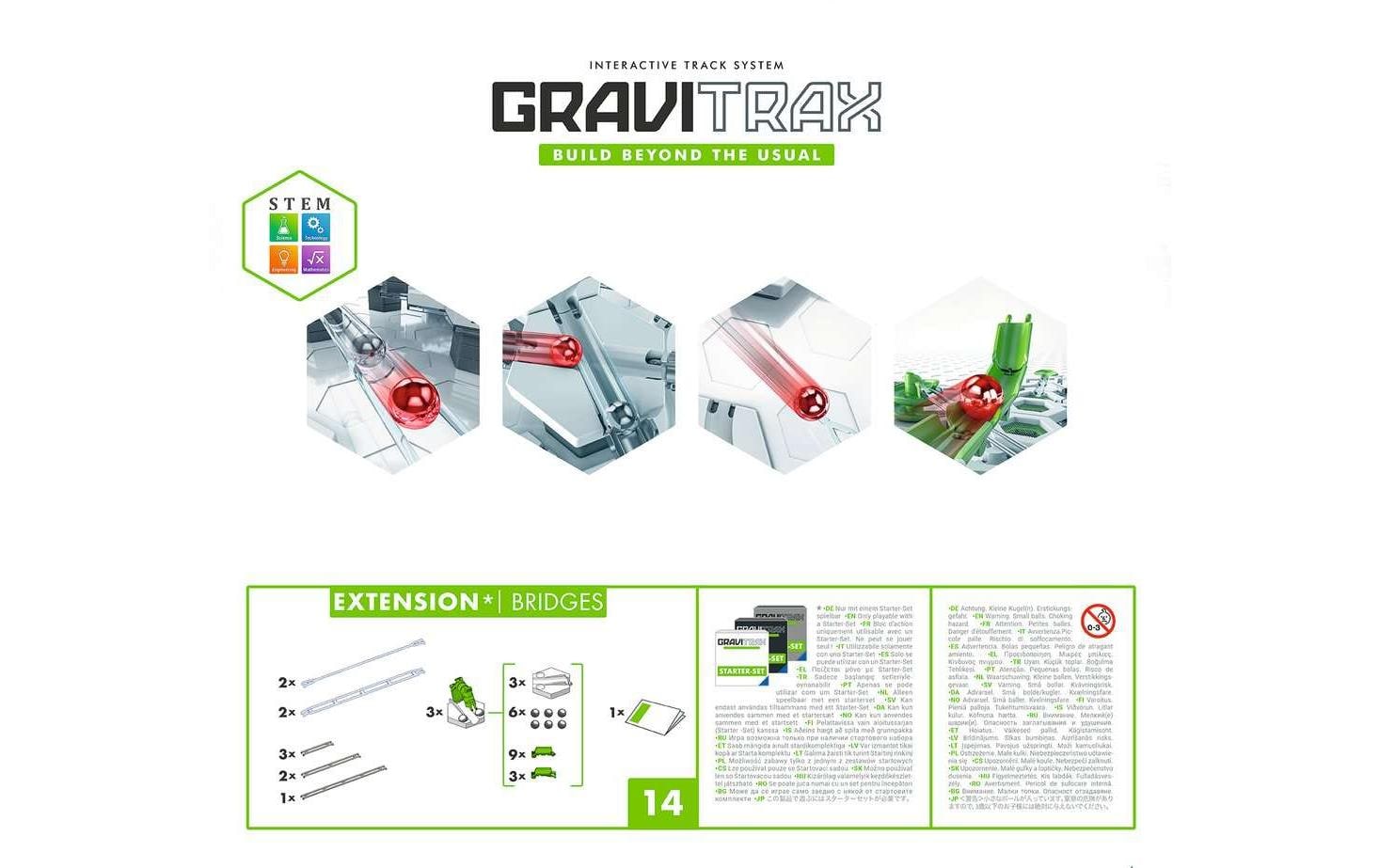 Ravensburger Erweiterung Bridges – für GraviTrax – 14-teilig – ab 8 J. – Kunststoff, mehrfarbig