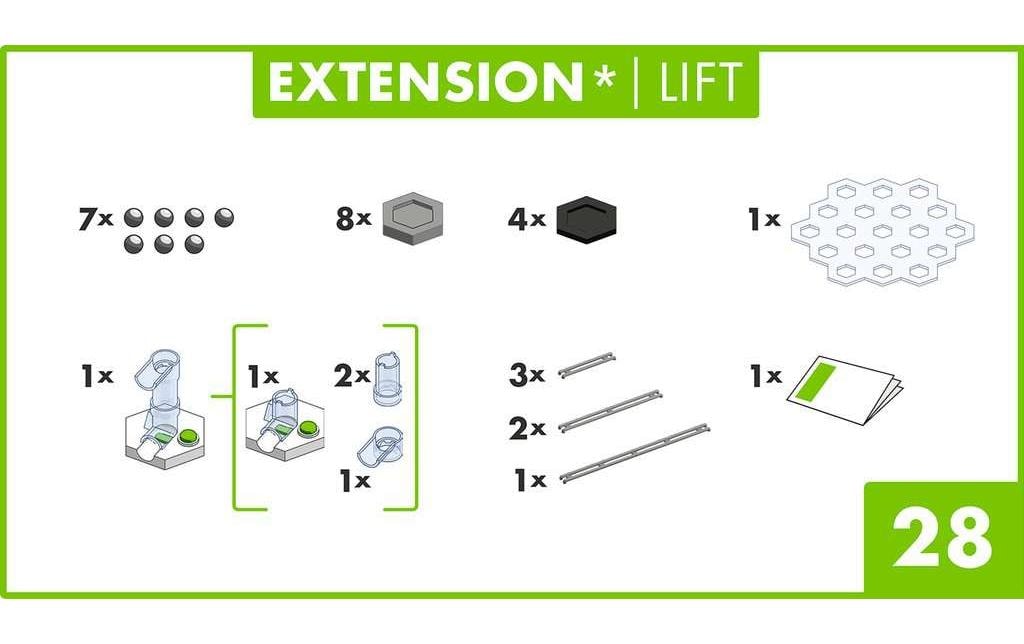 Ravensburger GraviTrax Extension Lift – Kugelbahn-Erweiterung – 28-teilig – ab 8 Jahren – Kunststoff – Mehrfarbig