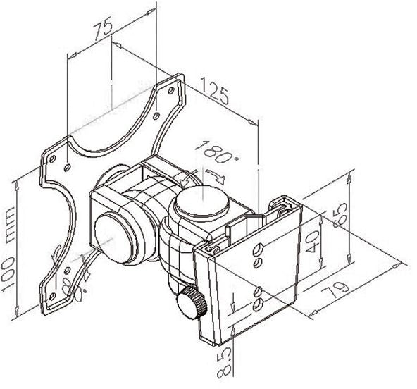 VALUE Monitor-Wandhalterung – 1 Monitor, bis 32", VESA 75×75/100×100 mm, bis 8 kg/Monitor, schwenkbar, grau