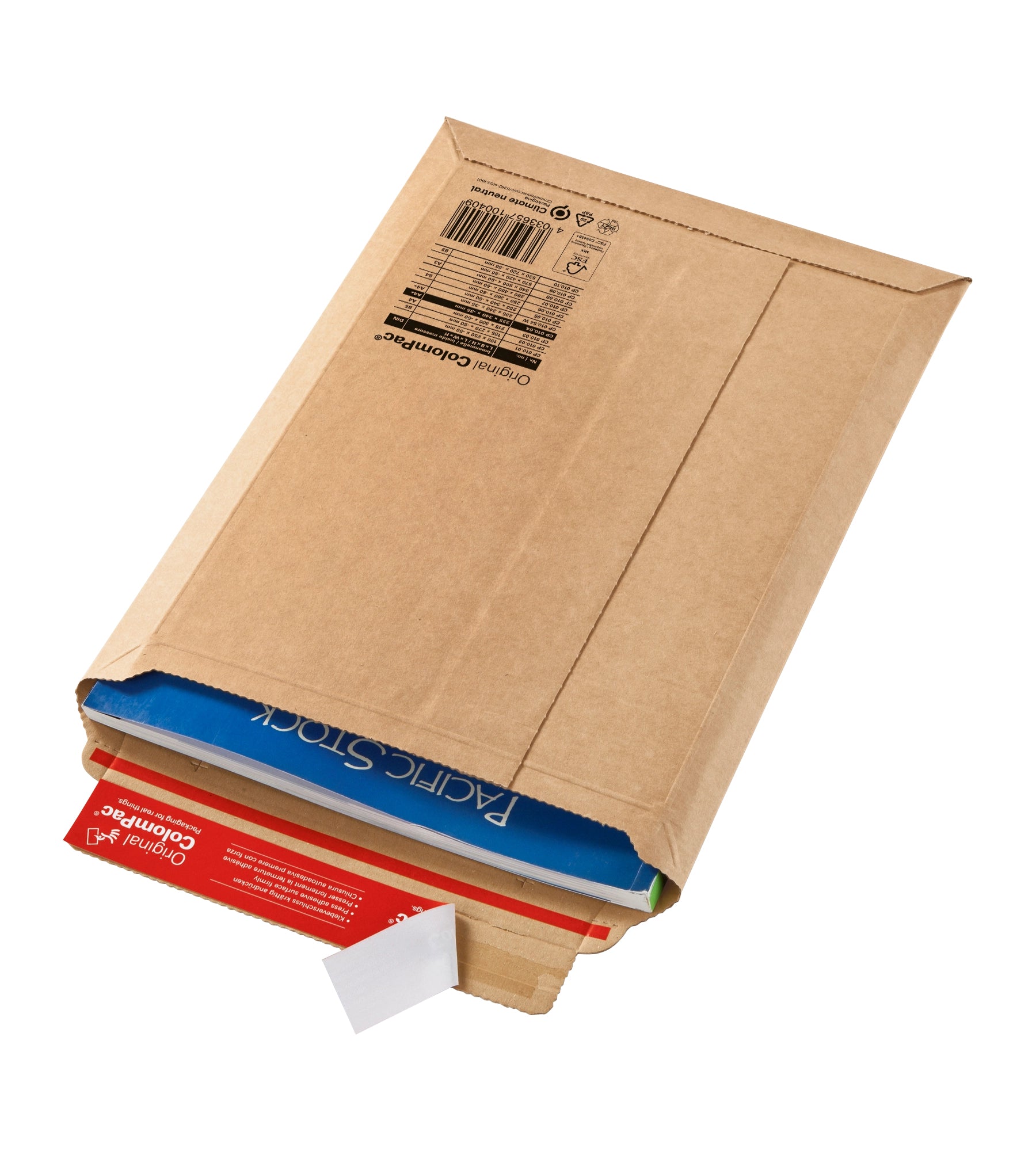 Colompac Karton-Versandtasche – A4+, 35 mm, ohne Fenster, selbstklebend, Karton, beige – 100 Stk.