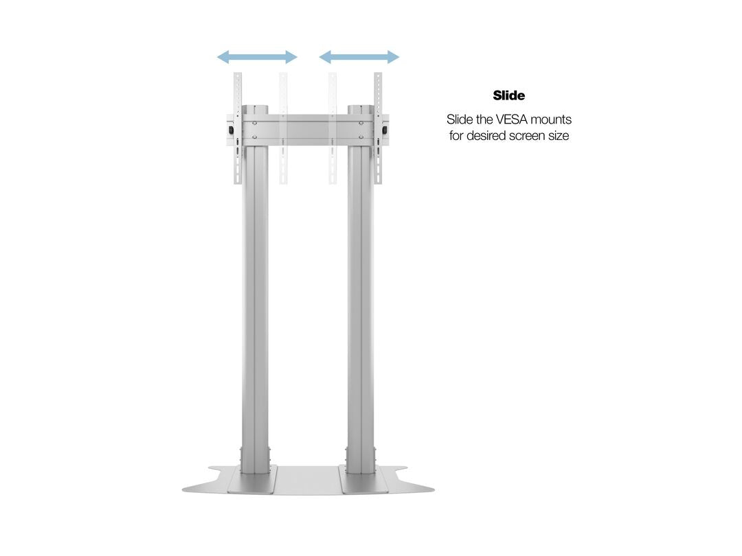 Multibrackets Dual Displayständer 210 – Displayständer für 2 Displays, höhenverstellbar, bis 110", VESA 800×60