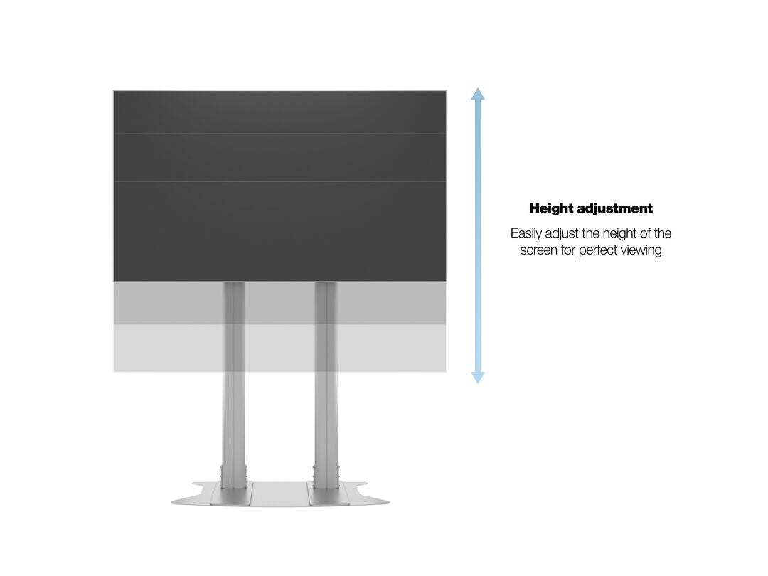 Multibrackets Dual Displayständer 210 – Displayständer für 2 Displays, höhenverstellbar, bis 110", VESA 800×60