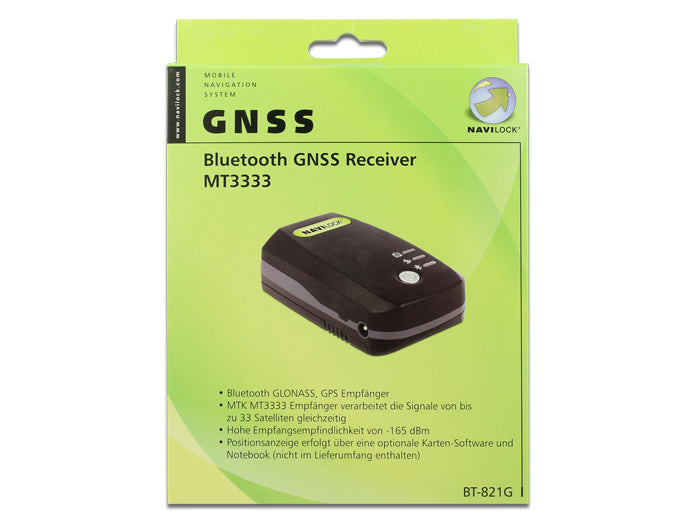 Navilock GNSS/GPS-Empfänger BT-821G – für Windows, Mac, Linux, 43 × 73,5 × 24,5 mm, 5 V, Schwarz, 86 g