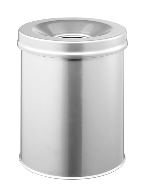 Durable Sicherheitspapierkorb 3305 – 15 l – Stahl, rund – Löschkopf – Silber