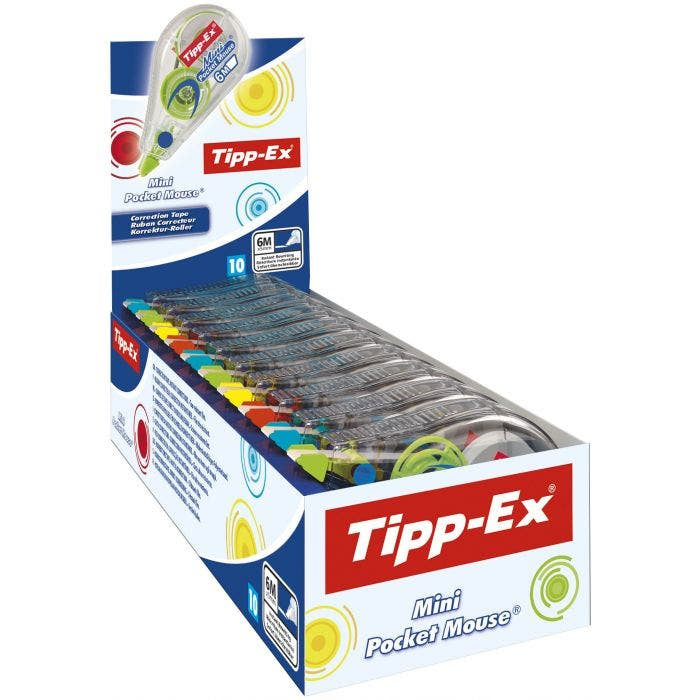 Tipp-Ex Pocket Mouse Mini Korrekturroller 5 mm × 6 m – 10er Pack