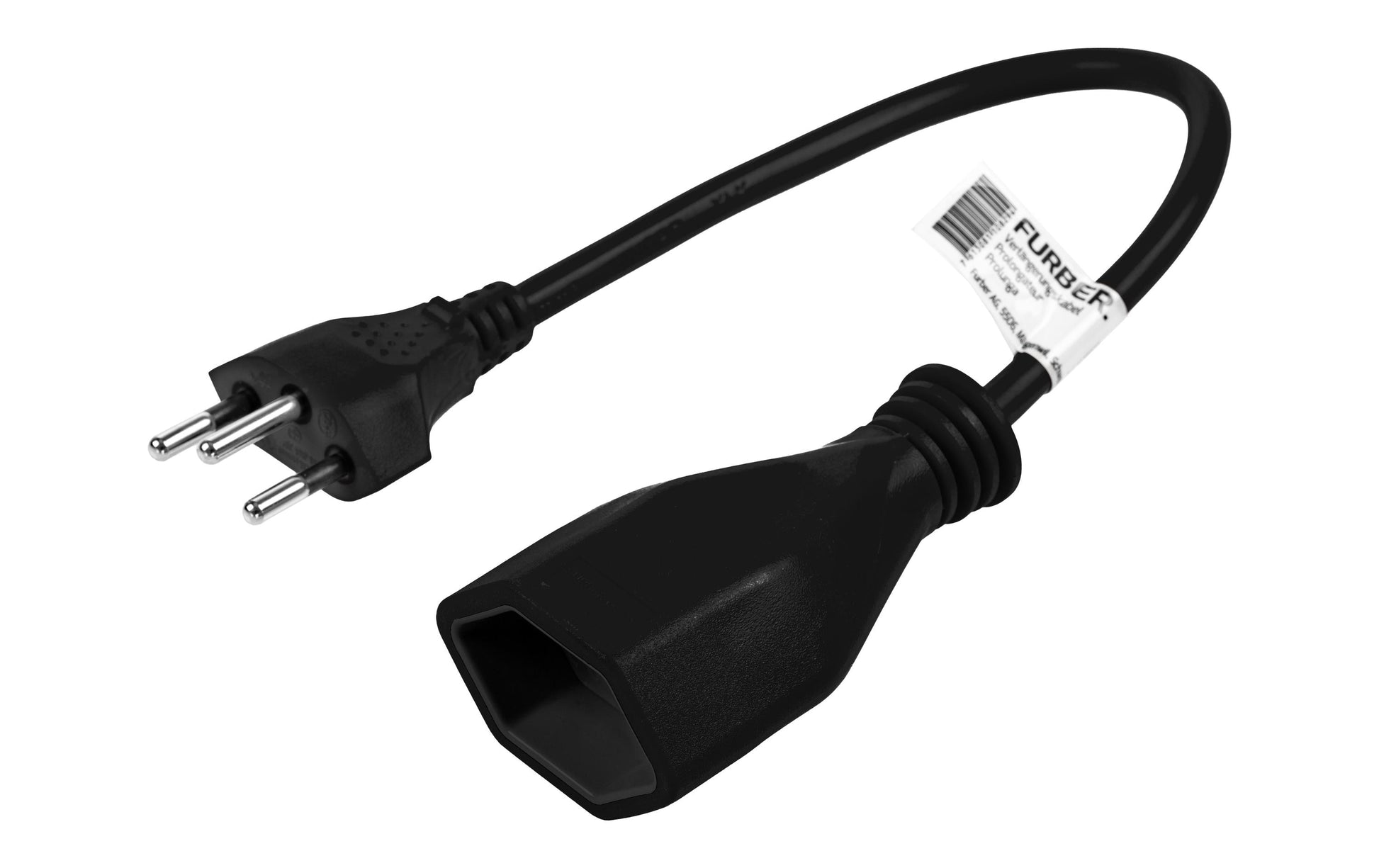 Furber. Verlängerungskabel – T12–T13, 0,2 m, 3×1 mm², schwarz