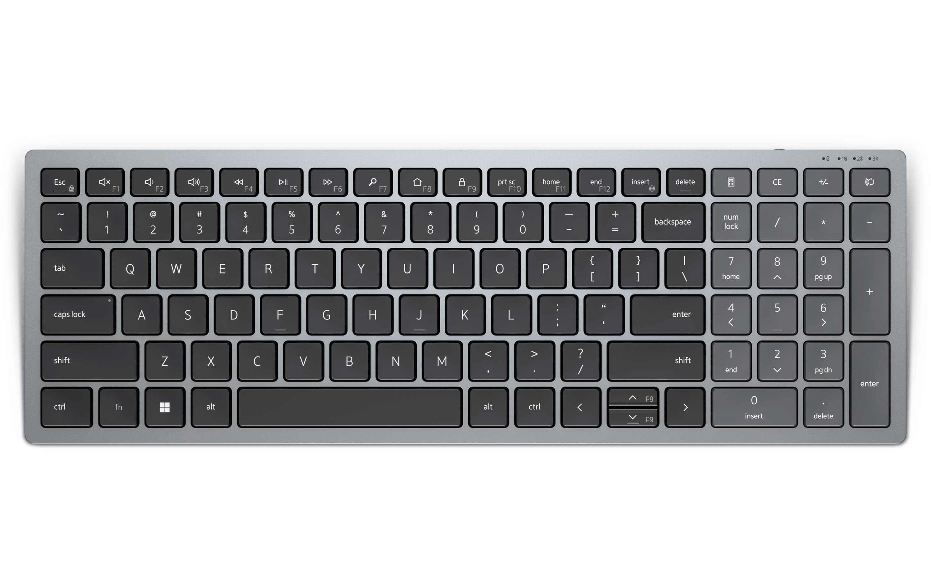 Dell KB740 – Tastatur, kabellos (2,4 GHz), IT-Layout (IT), Fullsize (mit Ziffernblock), Schere, schwarz