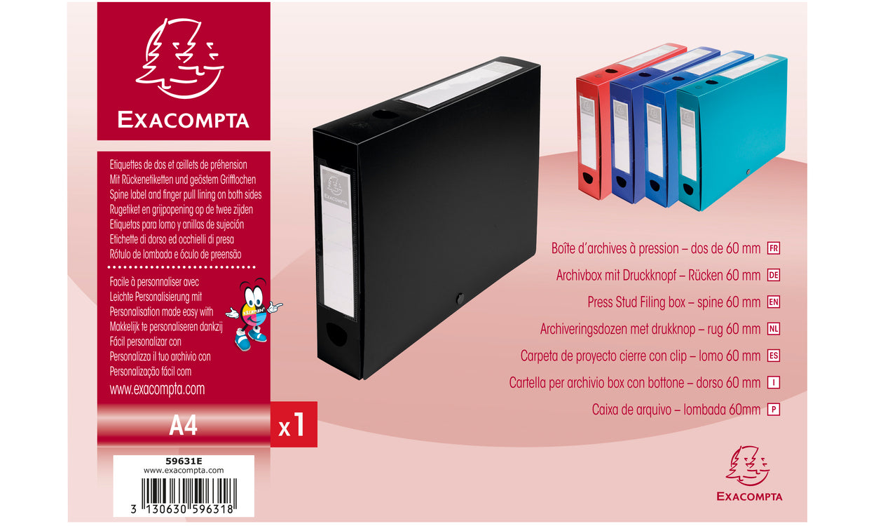 Exacompta Aktenordner 59631E – schwarz, Kunststoff