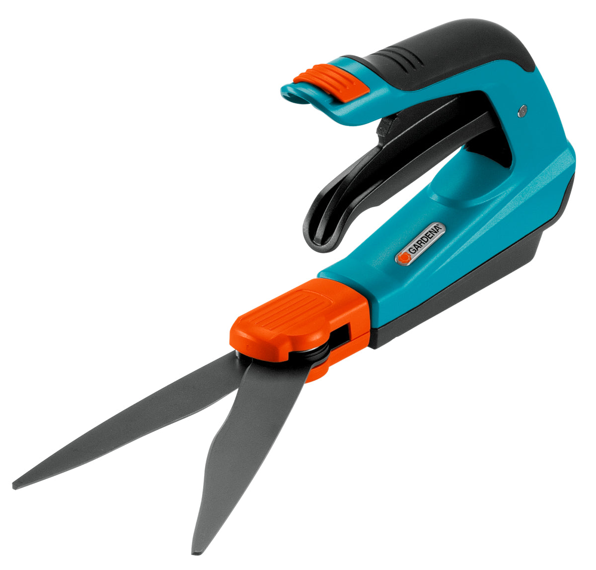 Gardena Comfort – Grasschere, horizontale Klingen, drehbar, schwarz, blau