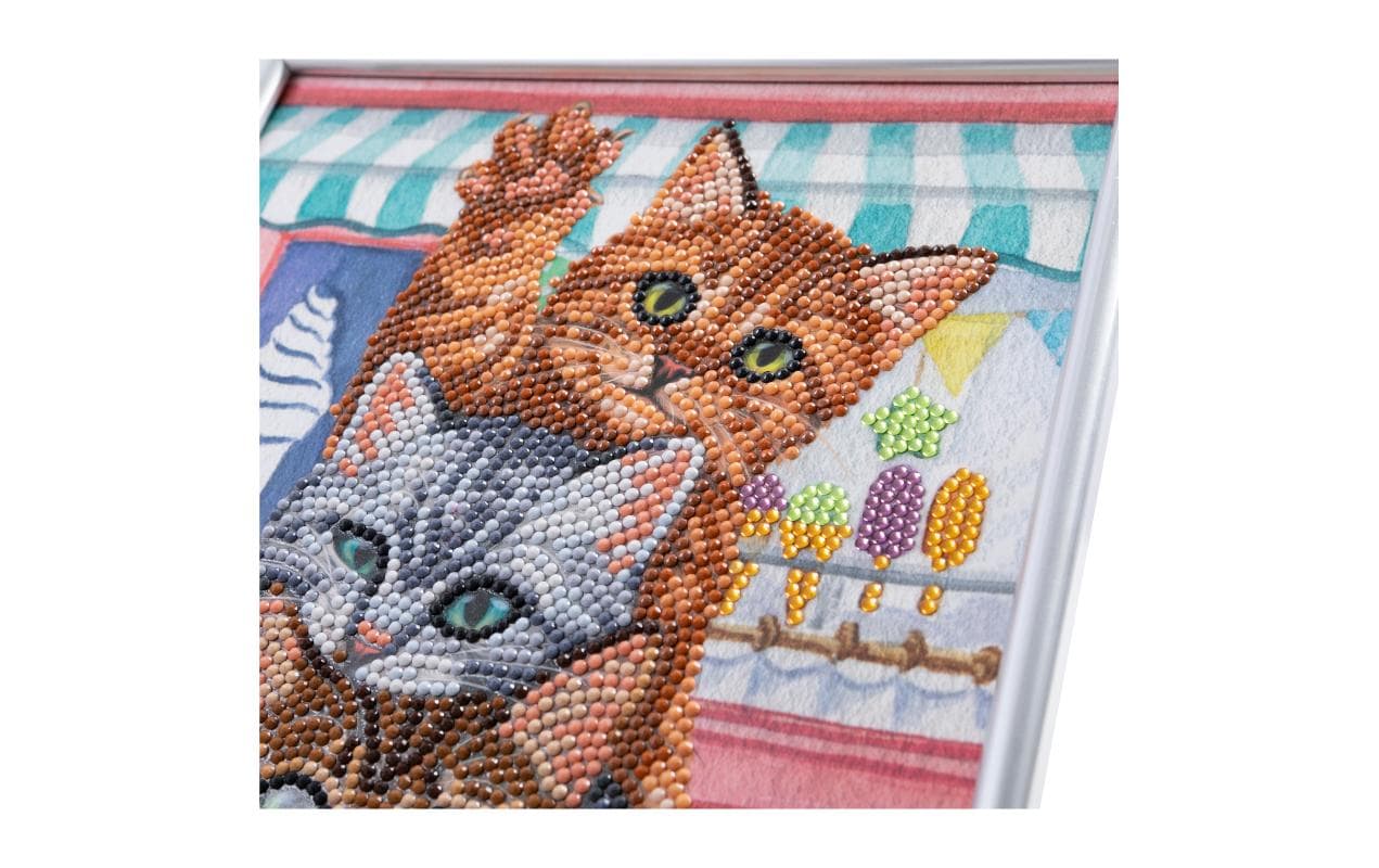CRAFT Buddy Diamond Painting Set – Kätzchen, mit Rahmen – 18 × 26 cm – 7-teilig – ab 8 Jahren